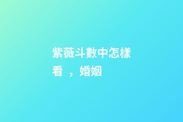 紫薇斗數中怎樣看，婚姻